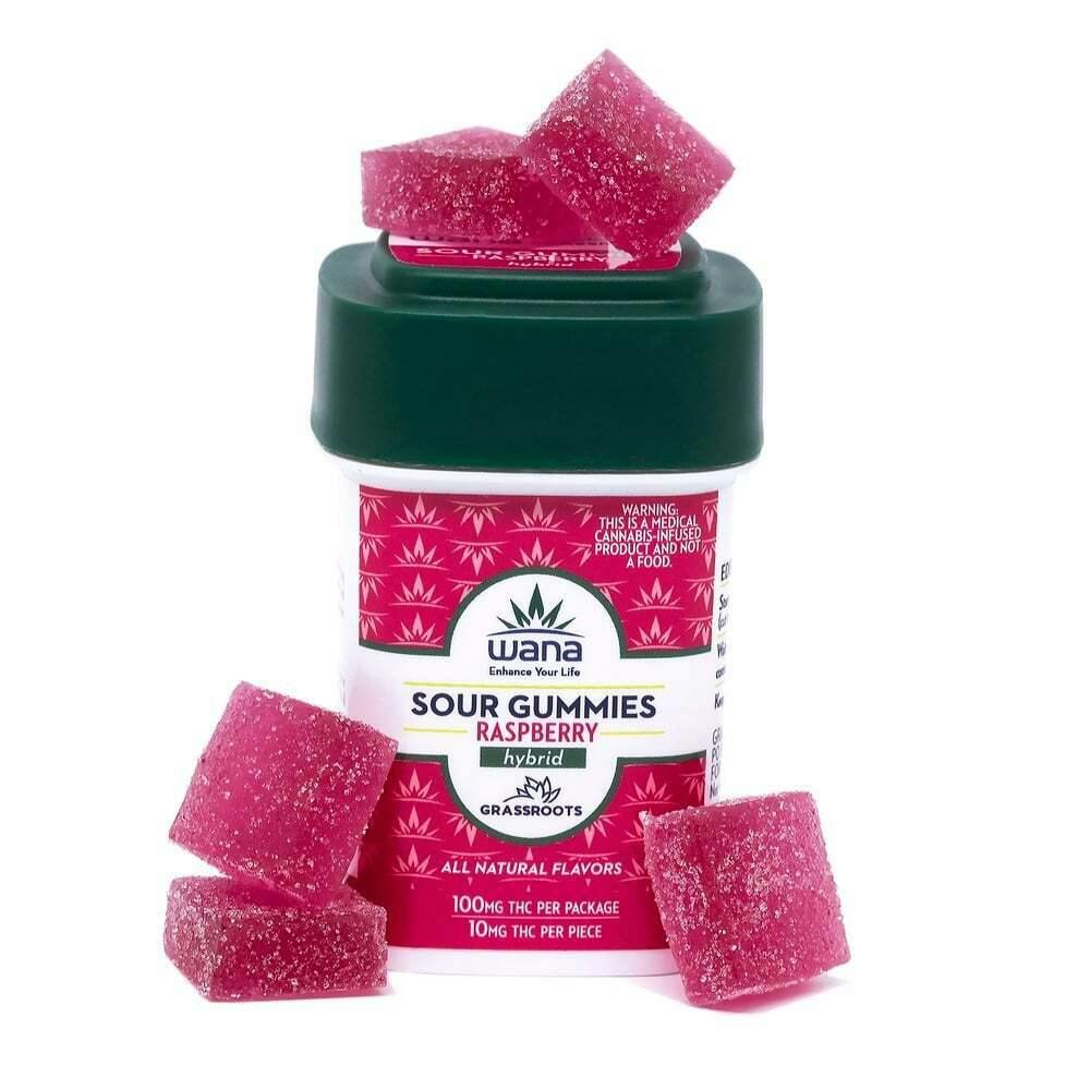 Wana Raspberry Gummy 100mg [10pk] Candy