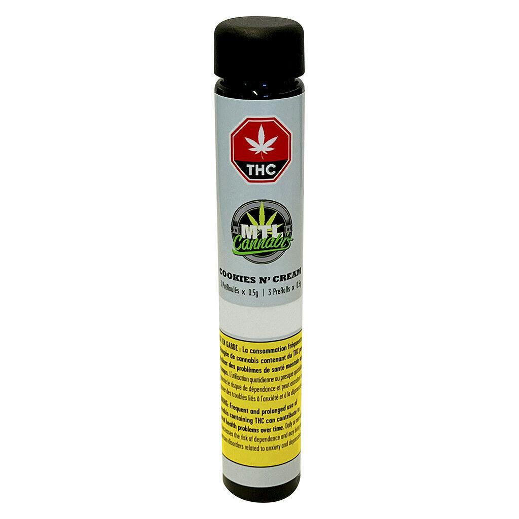 MTL Cannabis - Cookies N' Cream Pre-Rolls - 3x0.5g