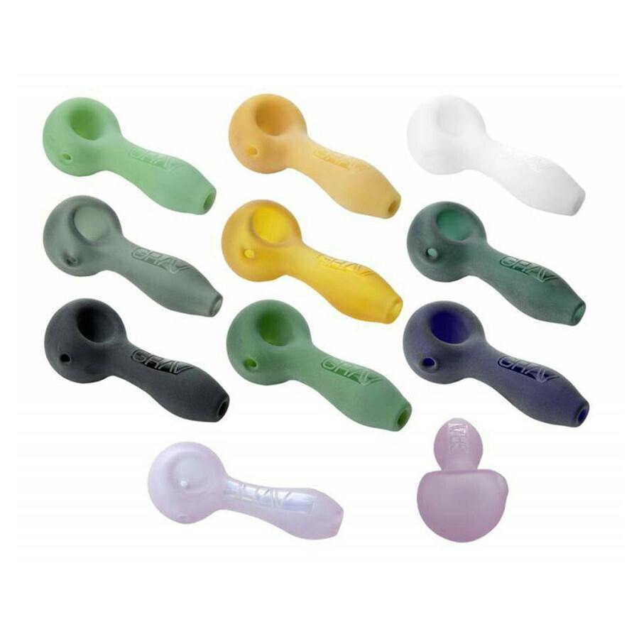 Sandblasted/Frosted Spoon by Grav - 4" - Smoke Grey