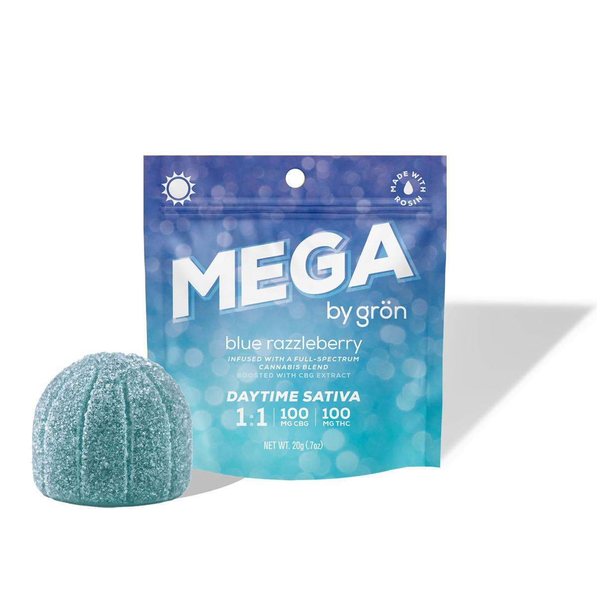 Gron | 1:1 Blue Razzleberry | Mega Pearl | [1pk] | (100mg CBG:100mg THC)