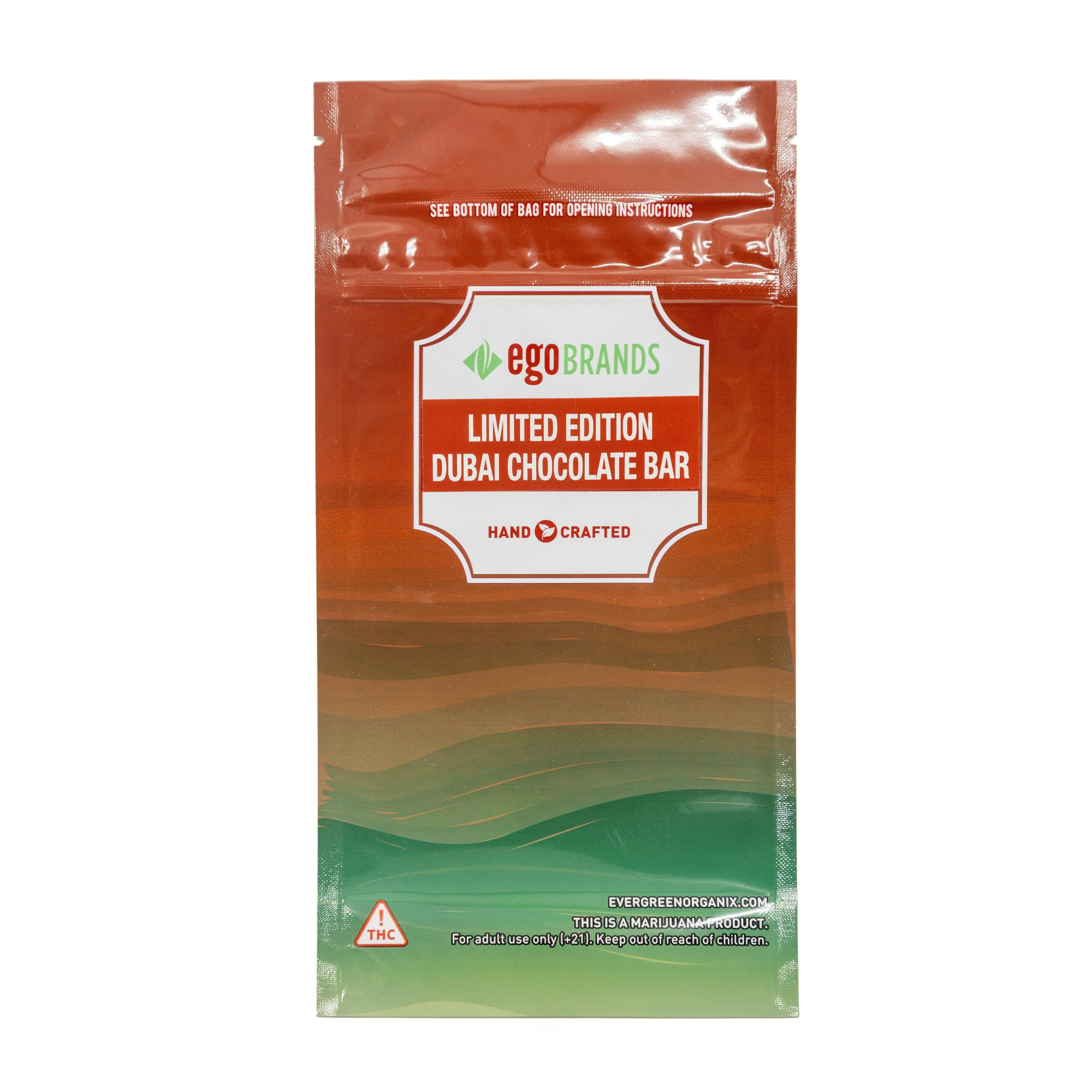 Dubai Chocolate Bar (100mg) | Evergreen Organix (EGO) - Chocolate Bar