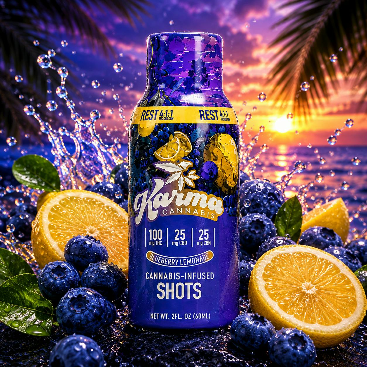 4:1:1 Blueberry Lemonade [2oz] (100mg THC/25mg CBD/25mg CBN) | Karma - Shot