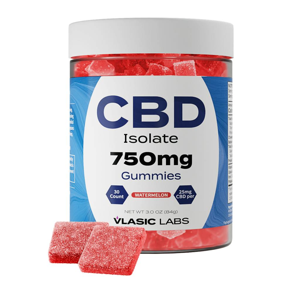 CBD Watermelon Isolate Gummies [30pk] (750mg) | Vlasic Labs - Isolate Gummies