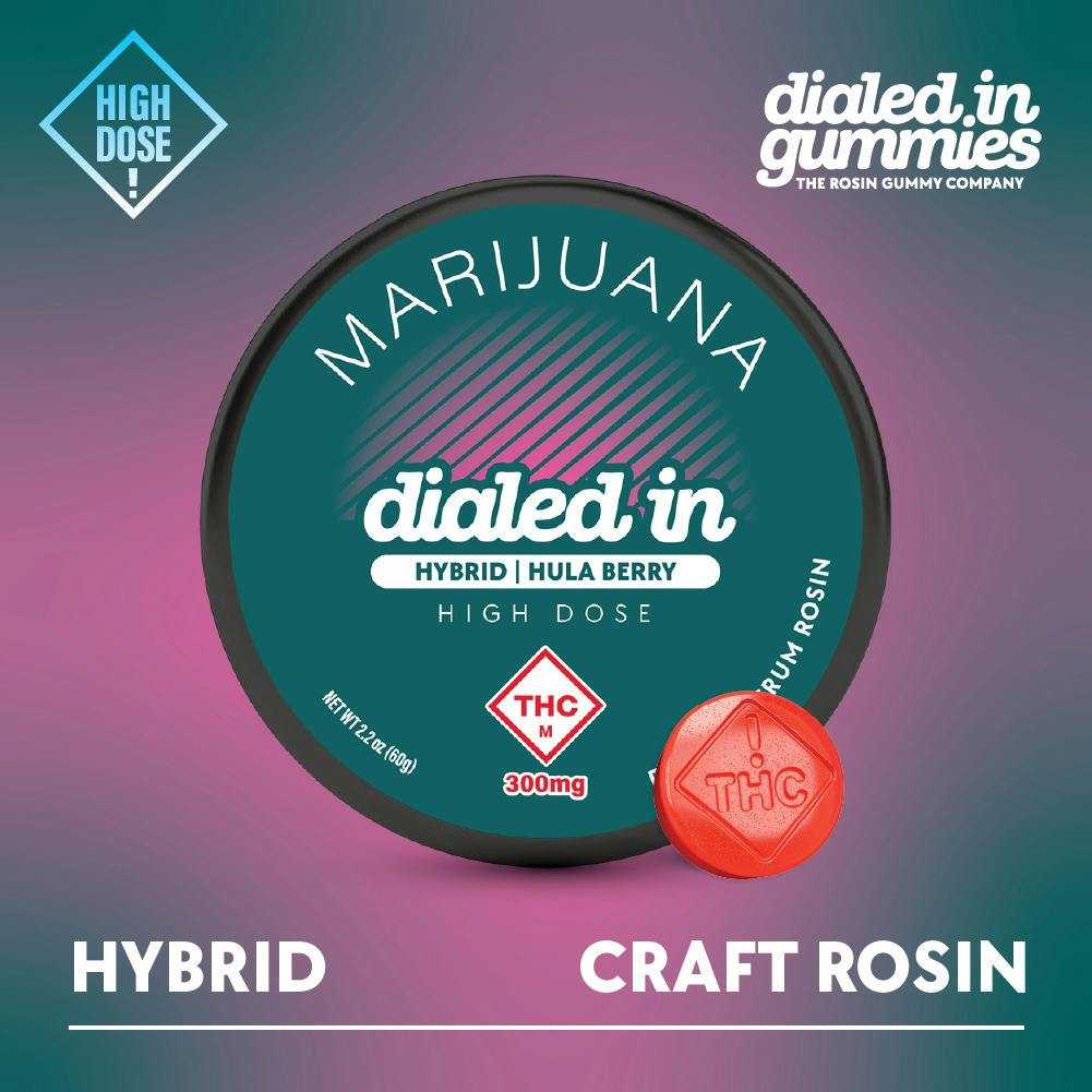 Dialed In: Rosin Gummies | Hula Berry | Hybrid | 300mg | 10pk