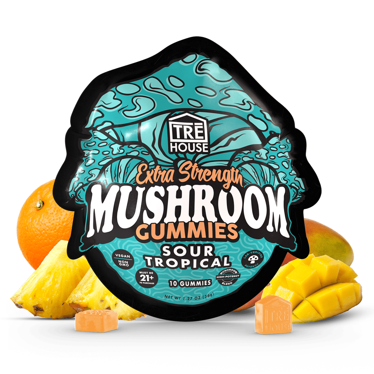 Extra Strength Sour Tropical Mushroom Gummies