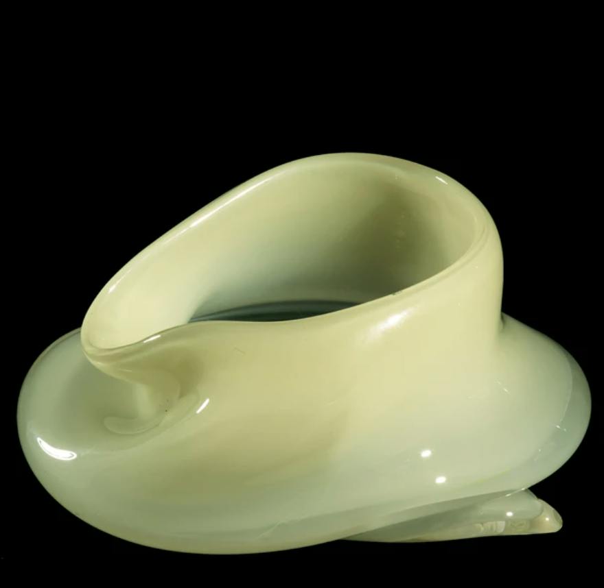Sticky Glass Deflated Bowl - Cream