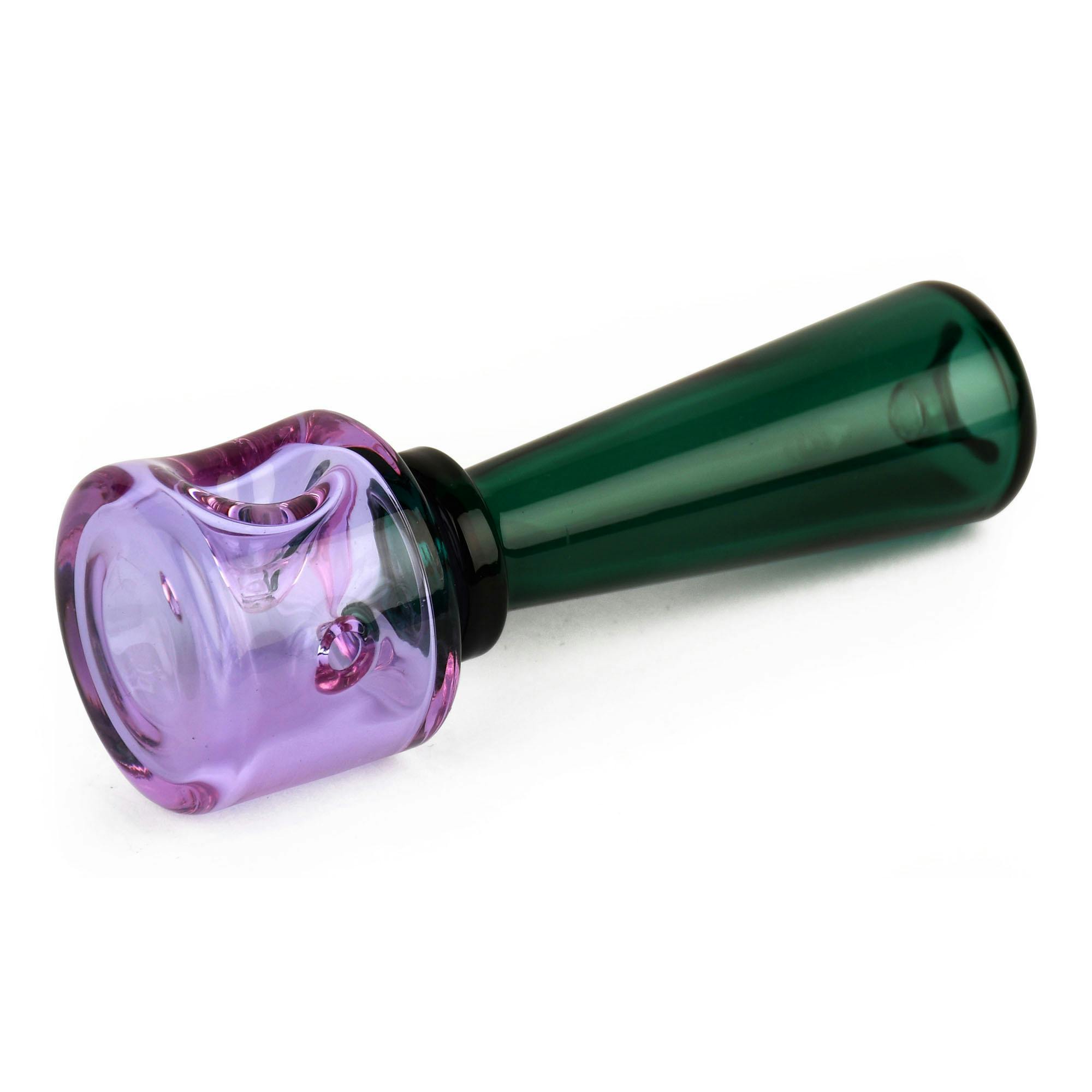 Red Eye Glass Dapper Hand Pipe - Purple & Teal