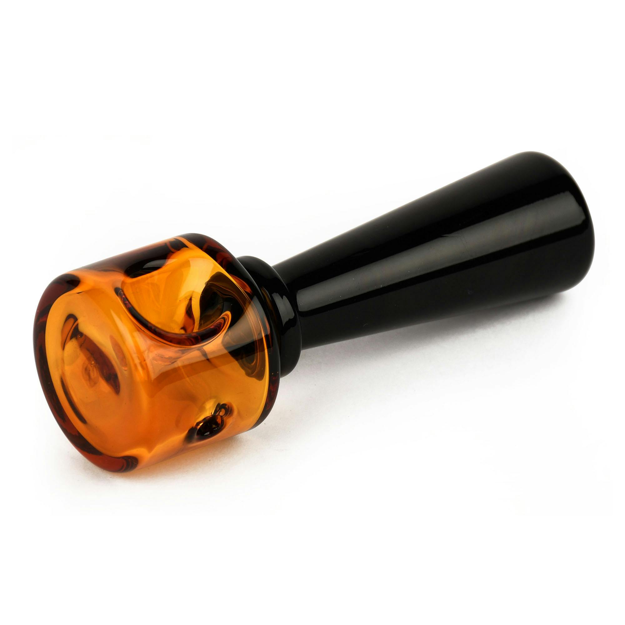 Red Eye Glass DApper Hand Pipe - Honey Gold & Black