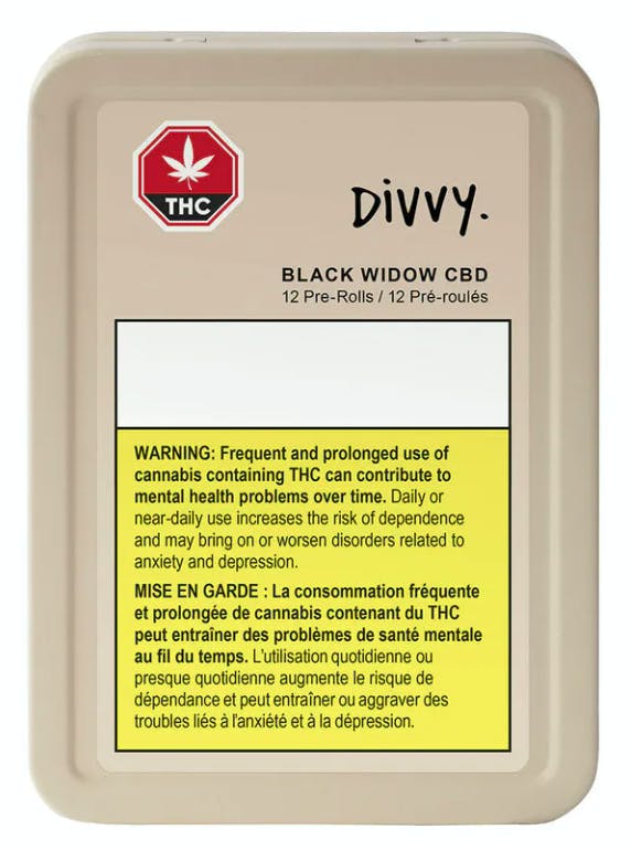 Divvy - Black Widow CBD Pre-Roll 12x0.35g