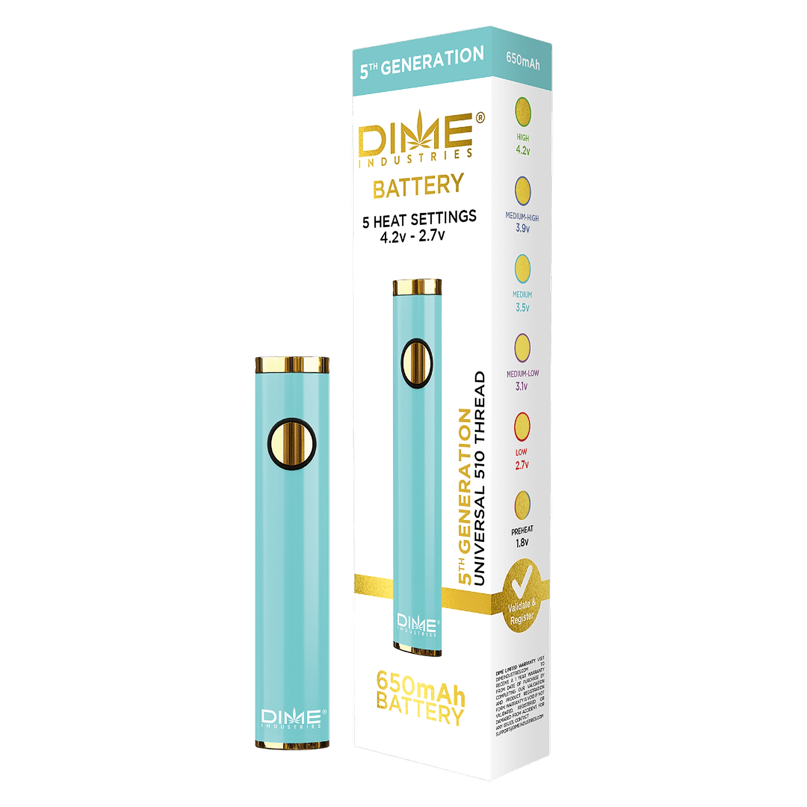 510 THREAD AQUA BATTERY