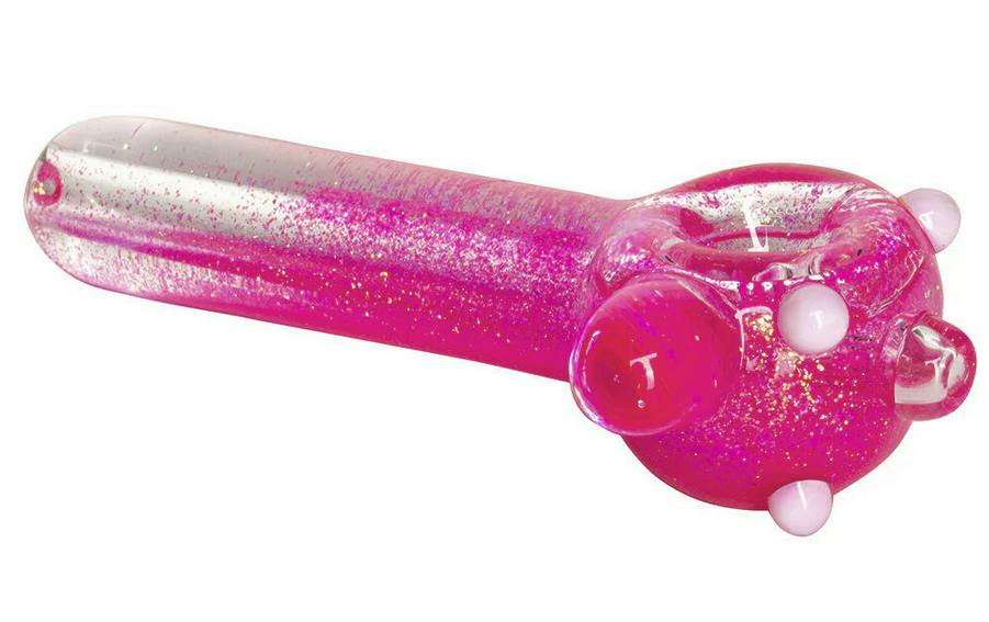 RED EYE GLASS SPARKLE LIQUID HAND PIPE