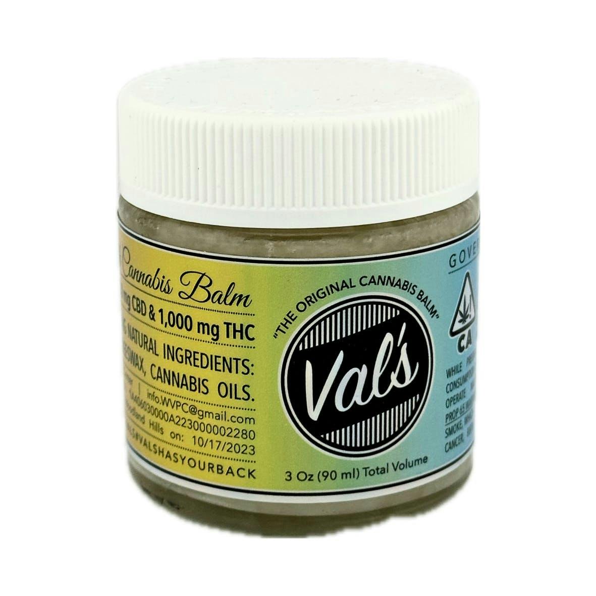 Val's - Extra Strength Balm 3oz 1000mg THC 250mg CBD