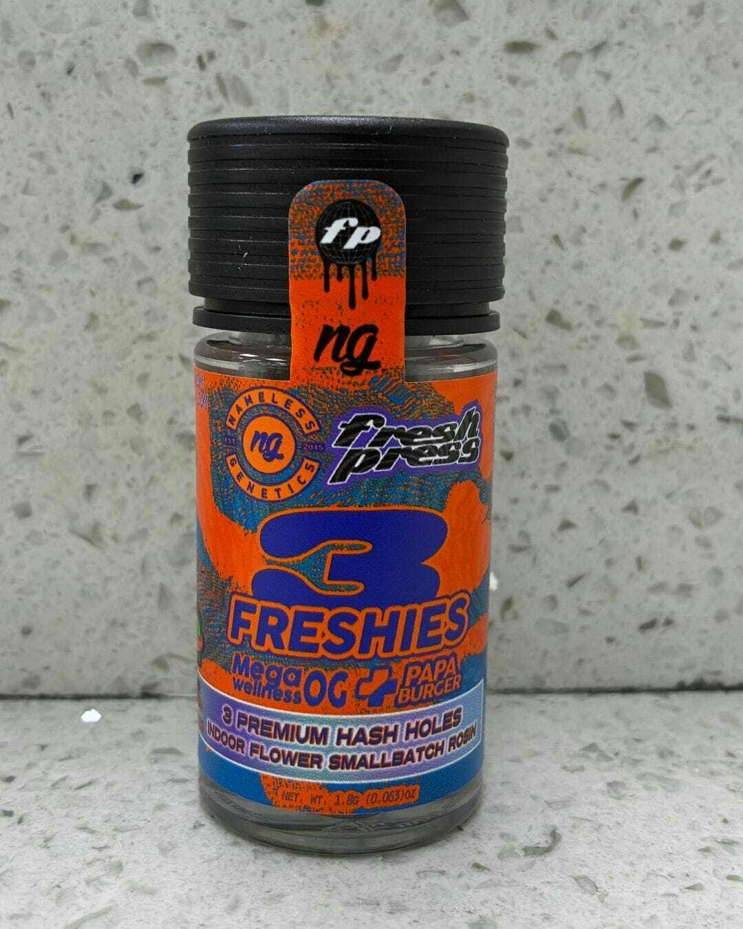 Fresh Press - Mega Wellness OG x Papa Burger Live Rosin Freshies: Mini Hole