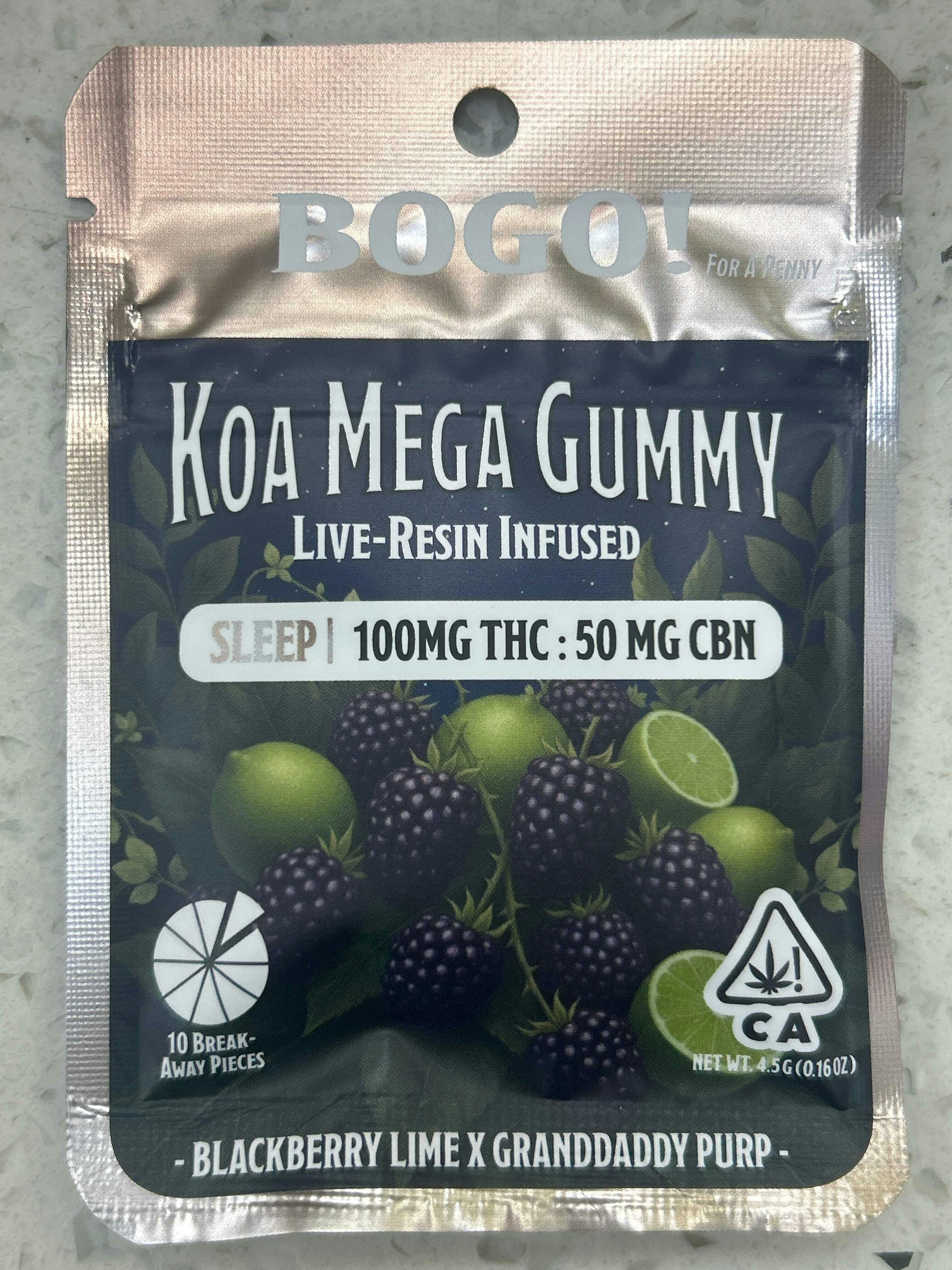 KOA - 2:1 Blackberry Lime x Grandaddy Purp 100MG THC 50MG CBN: With Every P