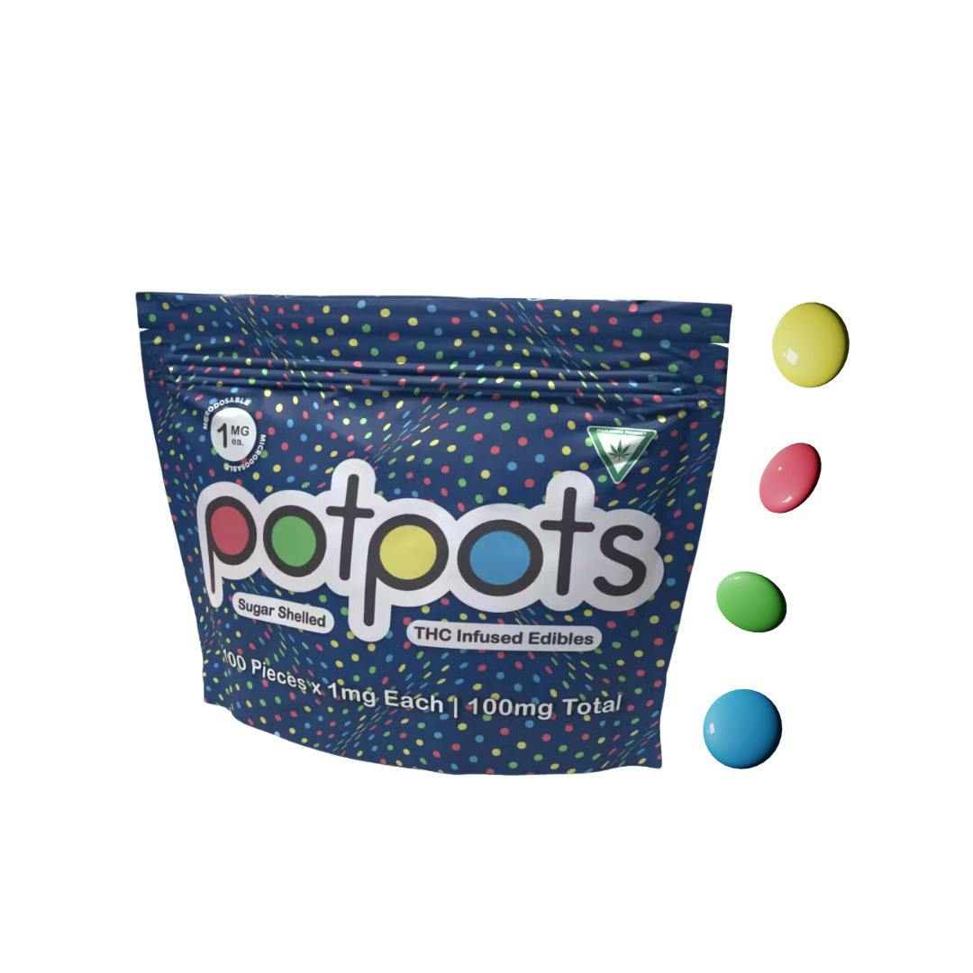 Potpots | Sugar Shelled Dark Chocolates | 100x1mg
