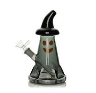 Red Eye Glass 7.5" Tall Smoke Ghost Bubbler