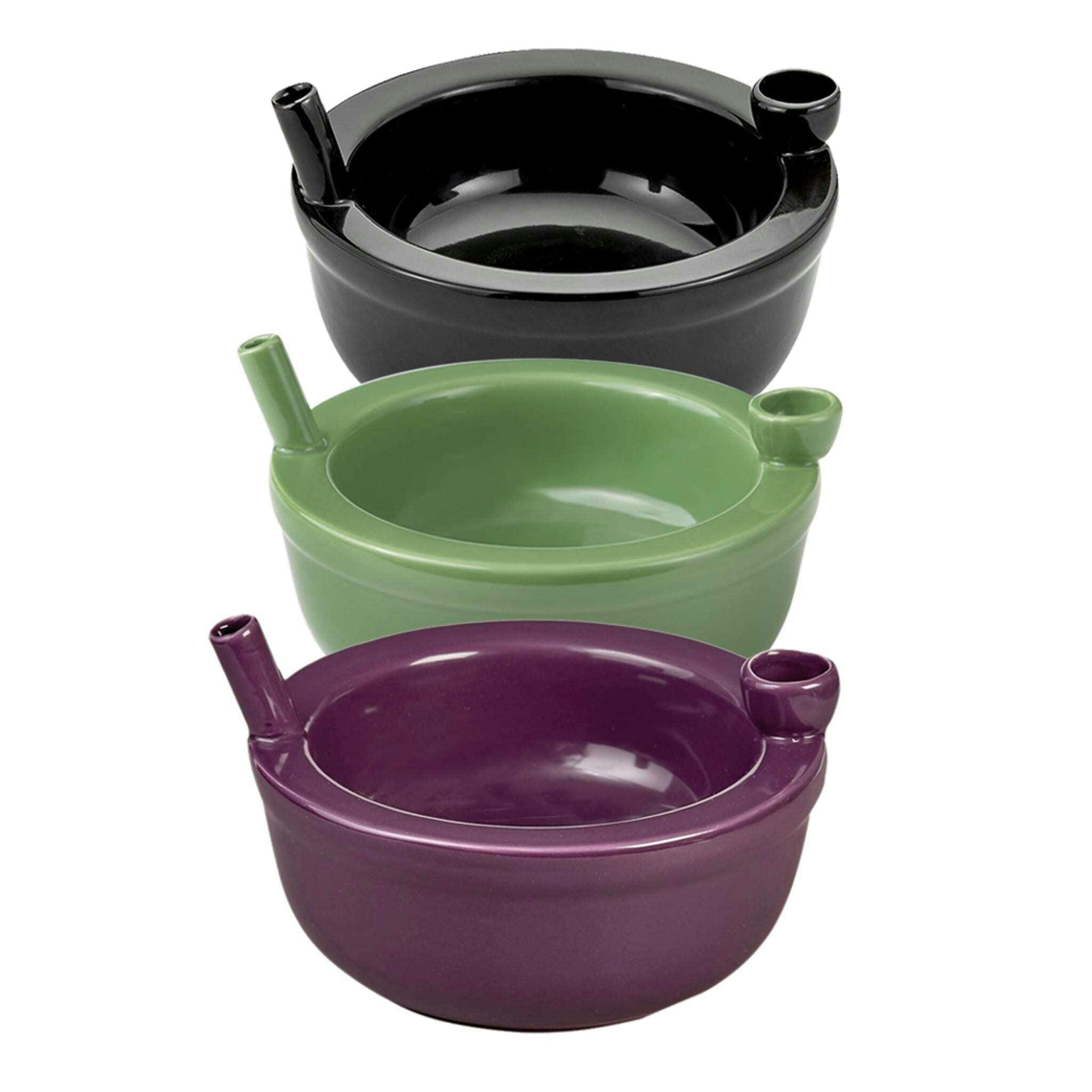 Premium Roast & Toast Ceramic Cereal Bowl w/ Pipe - Purple
