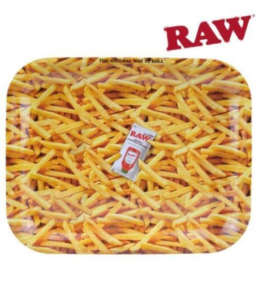 Raw French Fries Rolling Tray Large