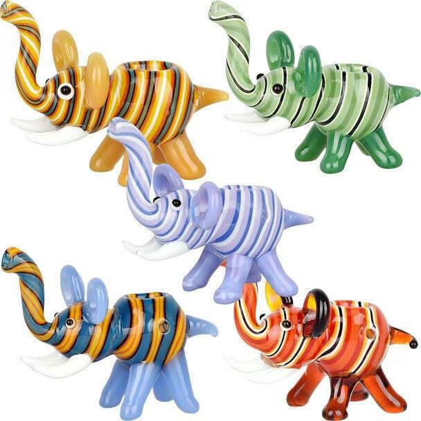 Mini Wig Wag Elephant Glass Hand Pipe Colors Vary
