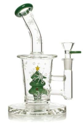 Red Eye Glass 8" Tall Christmas Tree Bubbler