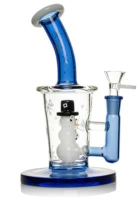 Red Eye Glass 8" Tall Snowman Bubbler
