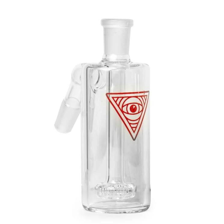 Red Eye Glass 14mm 45 Degree Ash Catcher W/UFO Perc - Clear