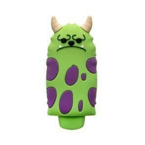 LIT Silicone 3" Green Monster Hand Pipe W/Glass Bowl