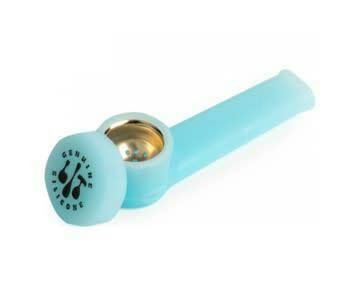 LIT Silicone Hand Pipe Blue Glow-In-The-Dark