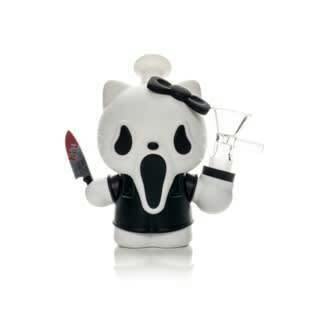 LIT Silicone 4.75" Tall Black Yell-O Cat Water Pipe