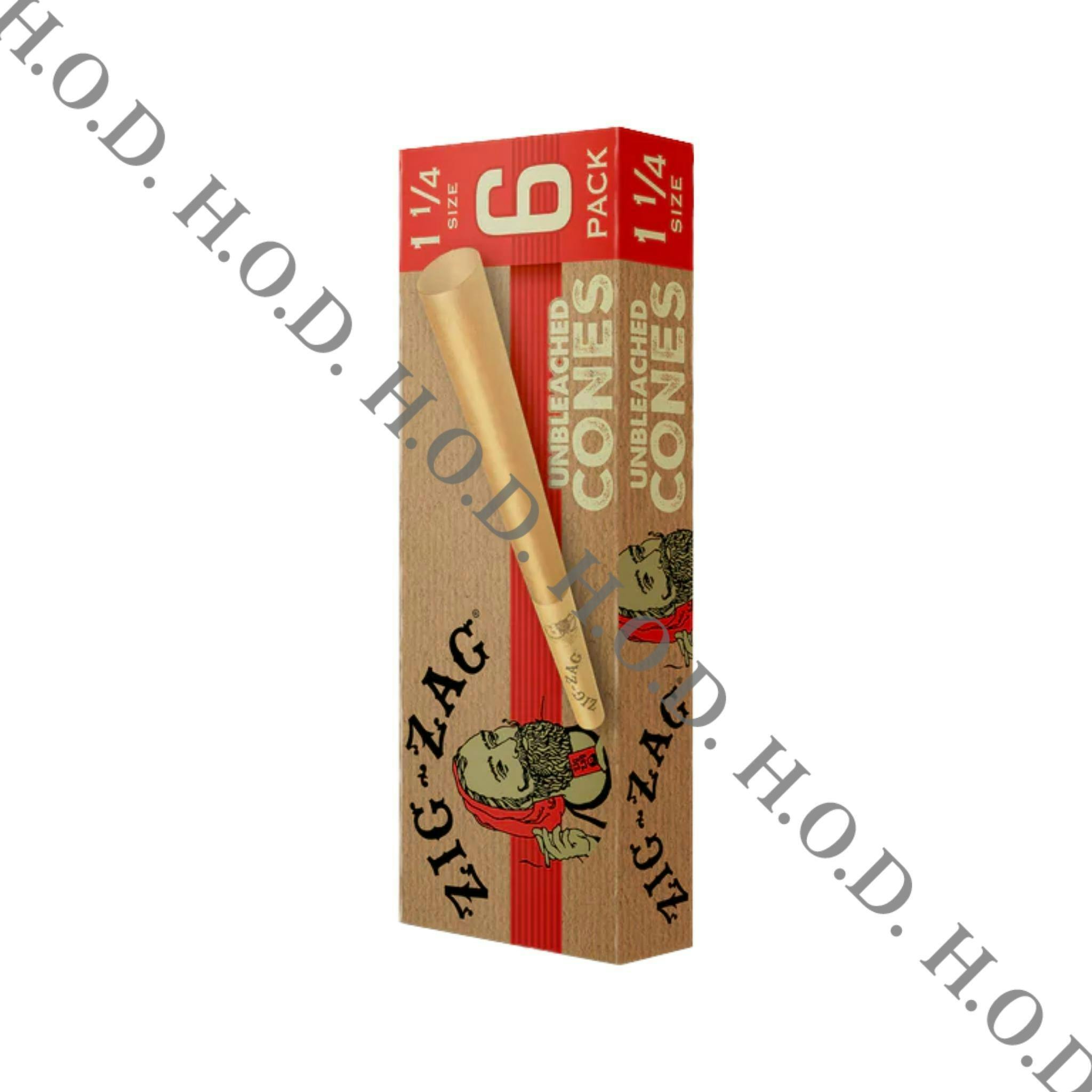 Zig-Zag Unbleached Cone 1 1/4 6 Pack