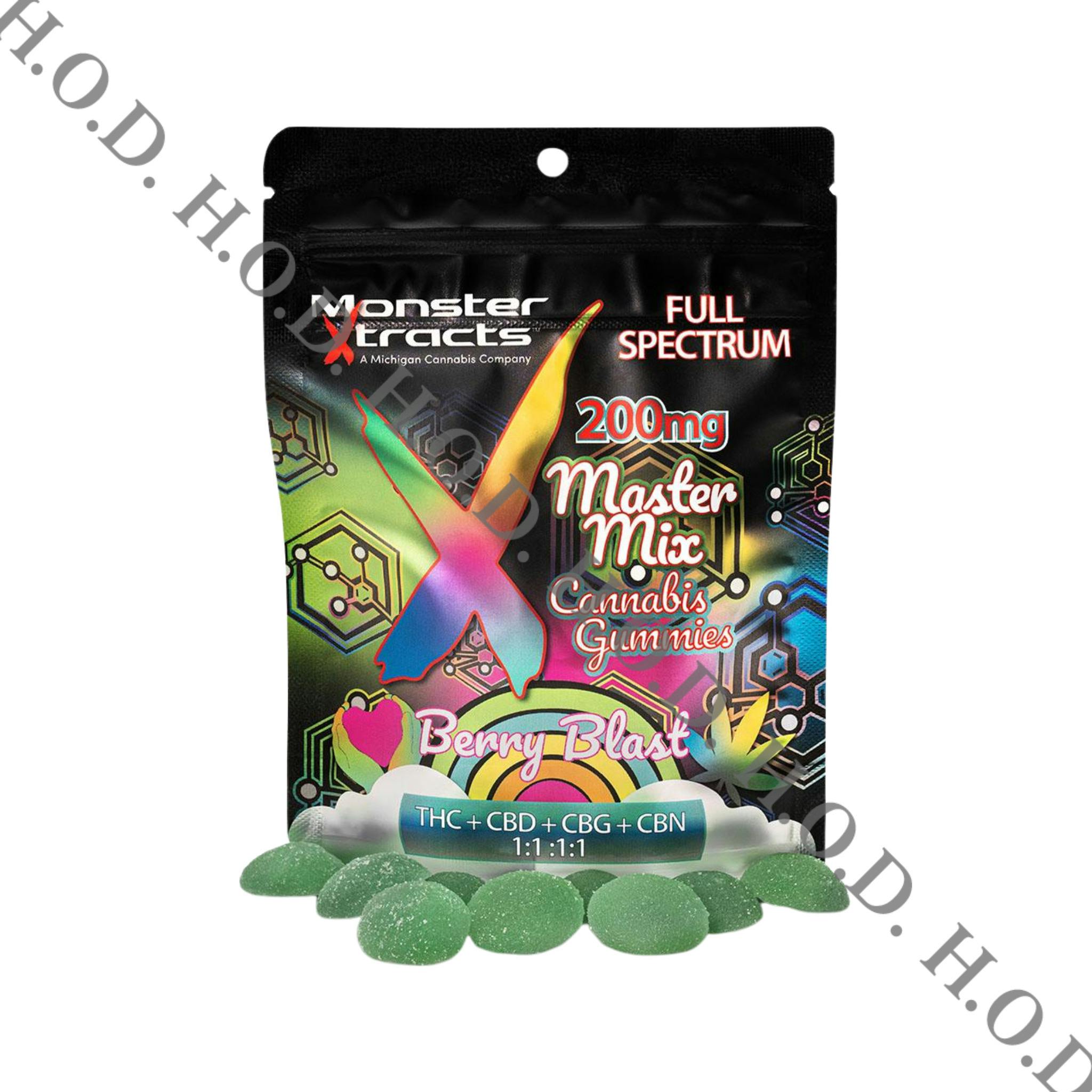 Monster Xtracts Berry Blast Full Spectrum Gummies