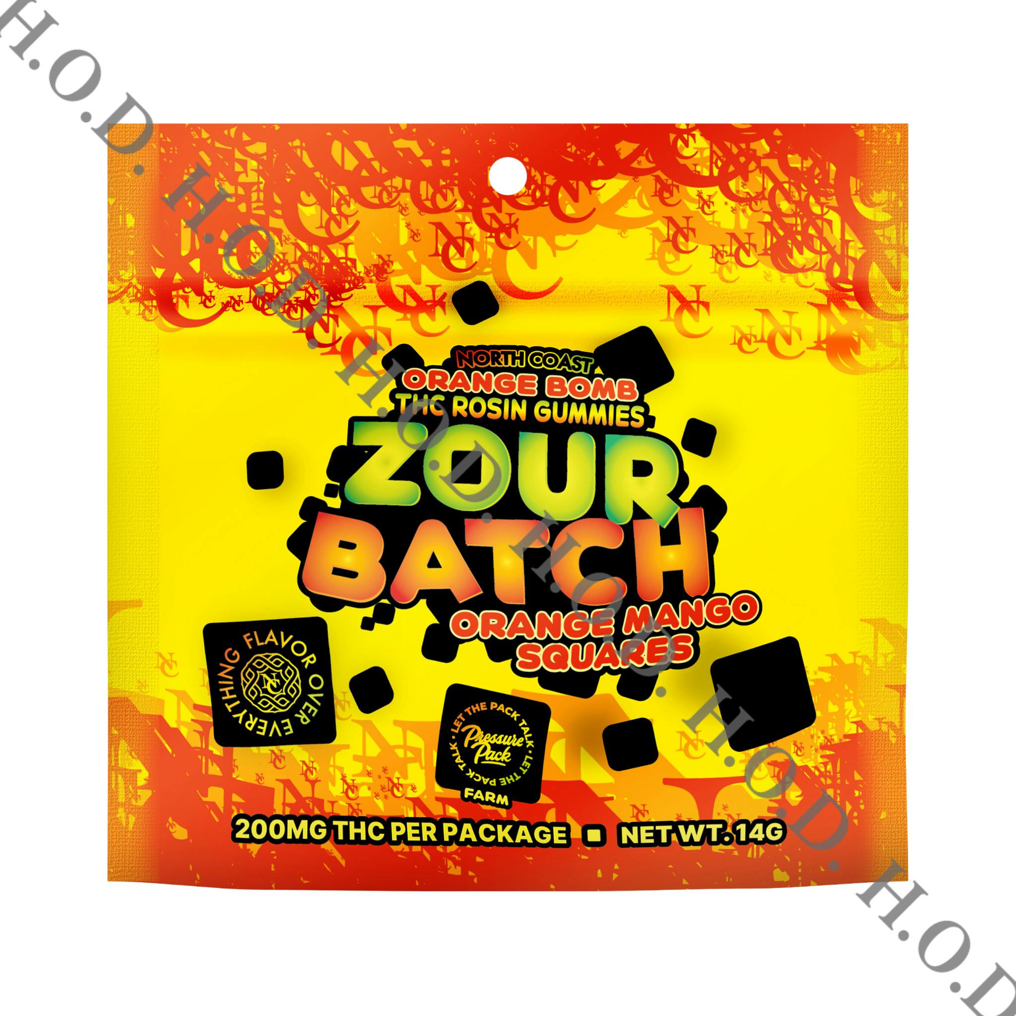 North Coast Orange Bomb Orange Mango Zour Batch Rosin Gummies