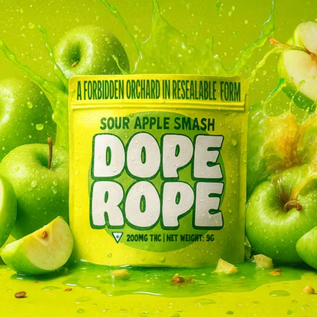 Dope Rope - 200mg Gummy Rope - Sour Apple Smash