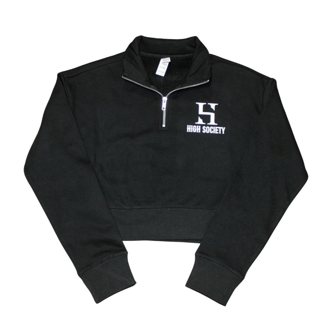 Apparel - Black & White HS 1/4 Zip Crop