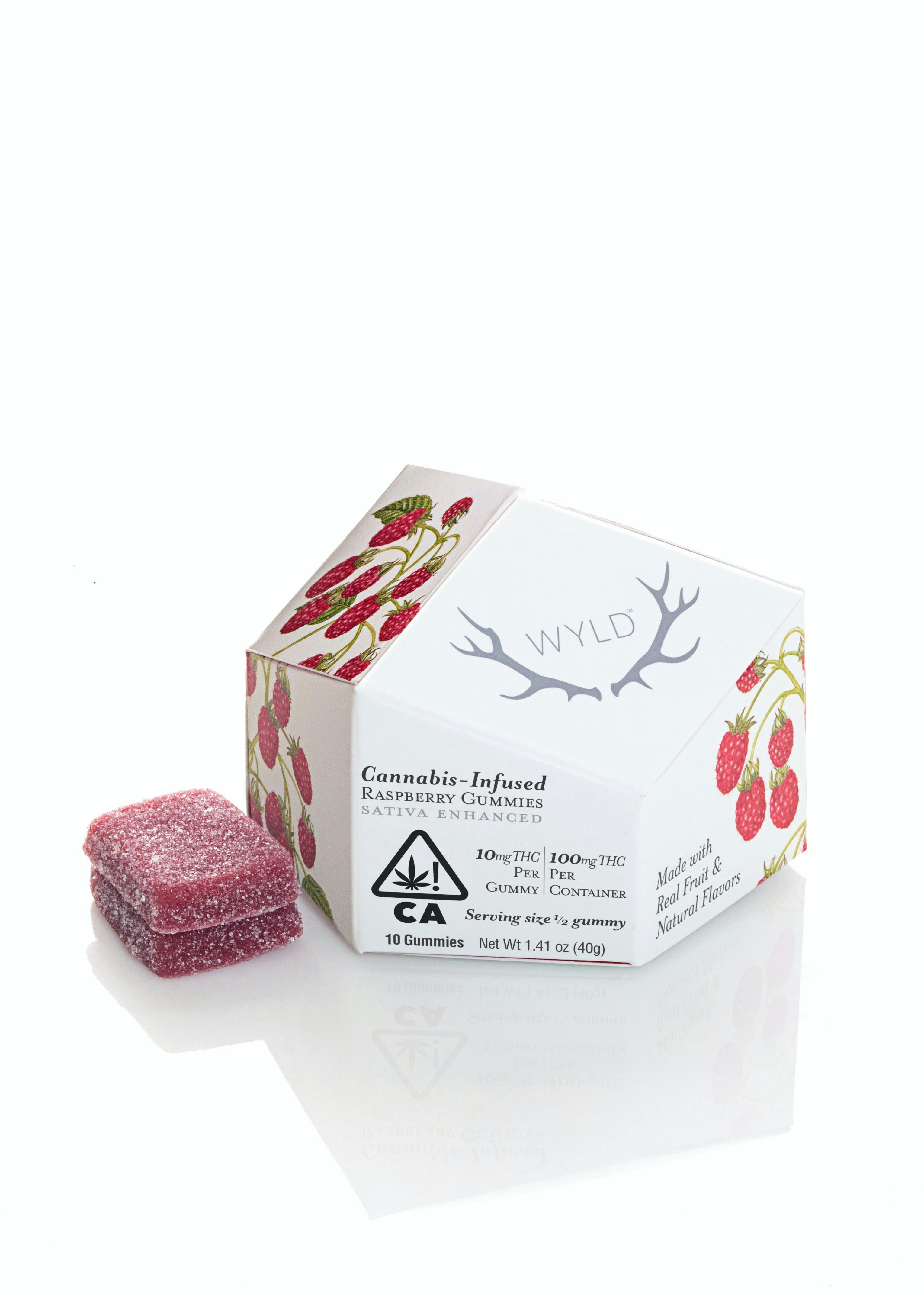 Raspberry Sativa Enhanced Gummies | 100mg | 10ct | 10mg/ea