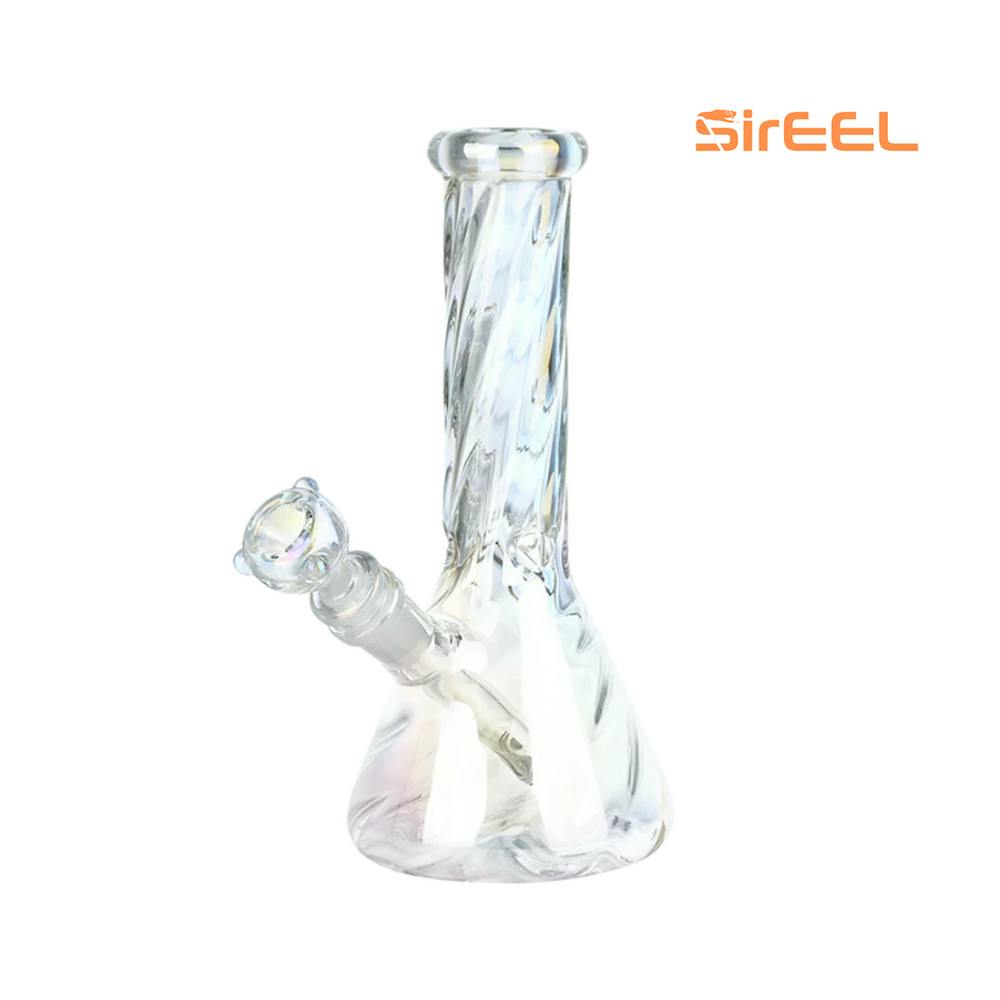 8" Twisted Neck Beaker Bong with Flower Bowl