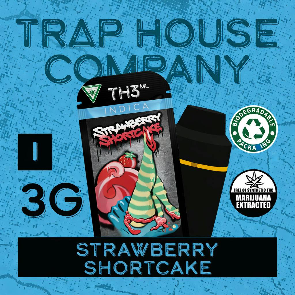 Trap House | Strawberry Shortcake | 3G Distillate Disposable