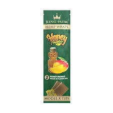 King Palm | Honey Mango | 2pk Hemp Wraps W/Flavor Tips