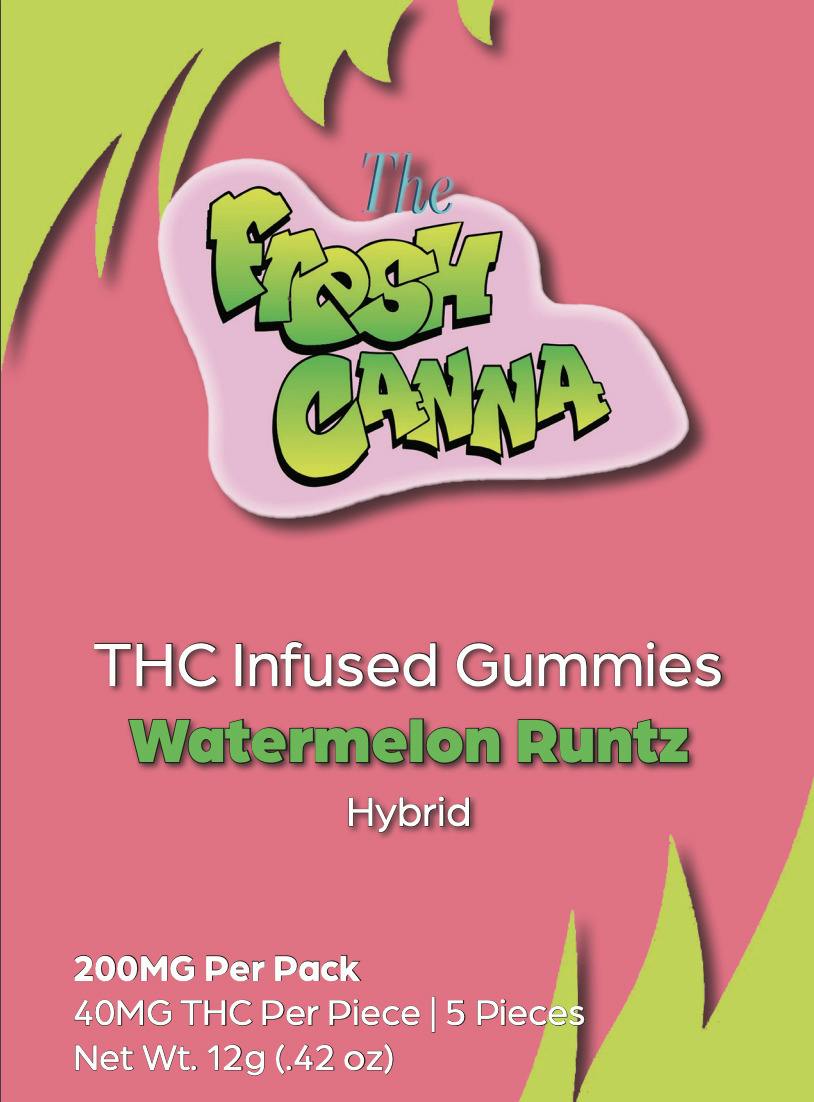 Fresh Canna | Watermelon Runtz | 200mg 5pk Gummies