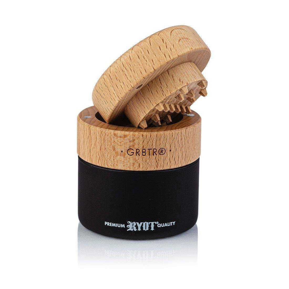 RYOT - Beech Wood GR8TR Grinder w/ Jar Body (Black)