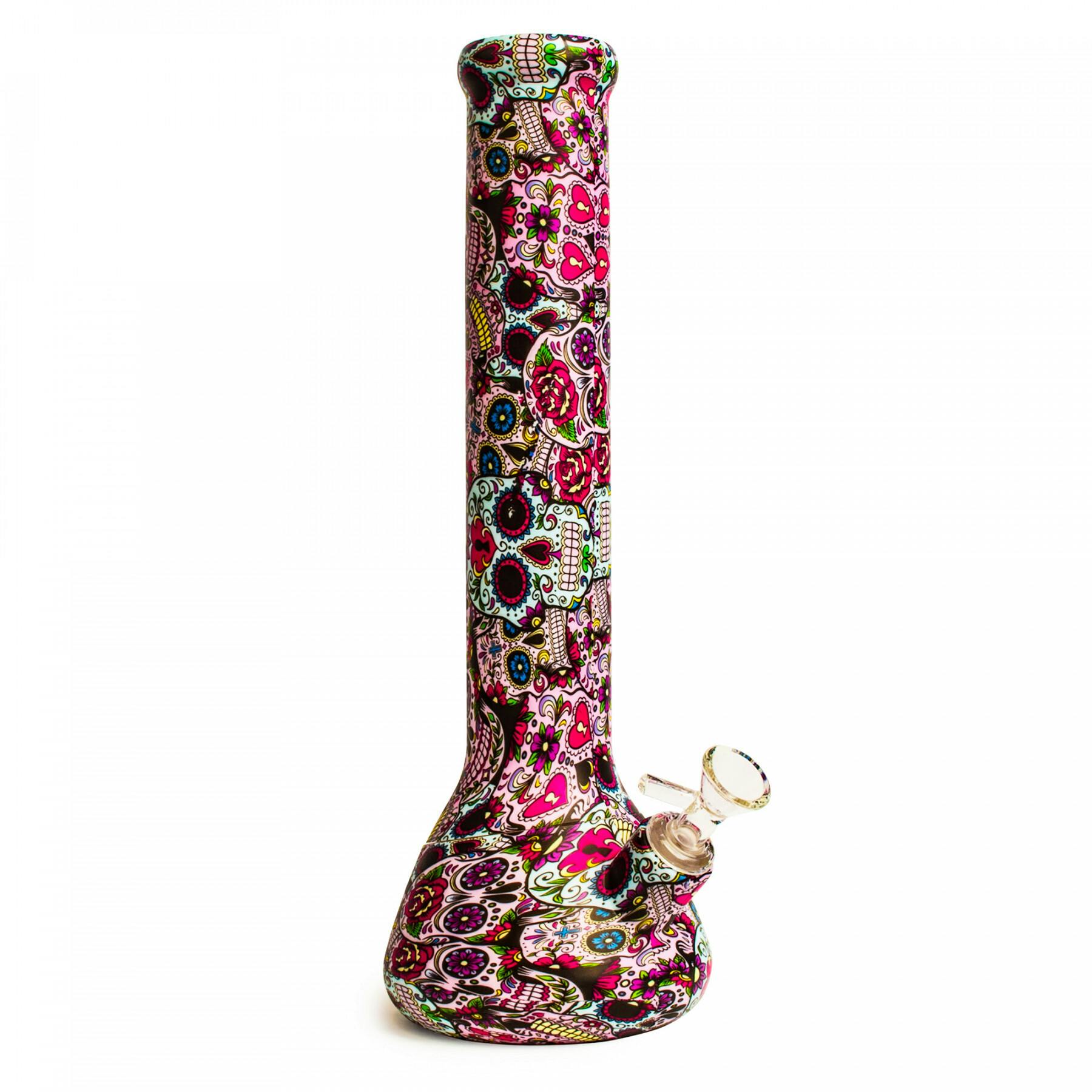 13.5" Silicone Beaker Tube - Sugar Skulls