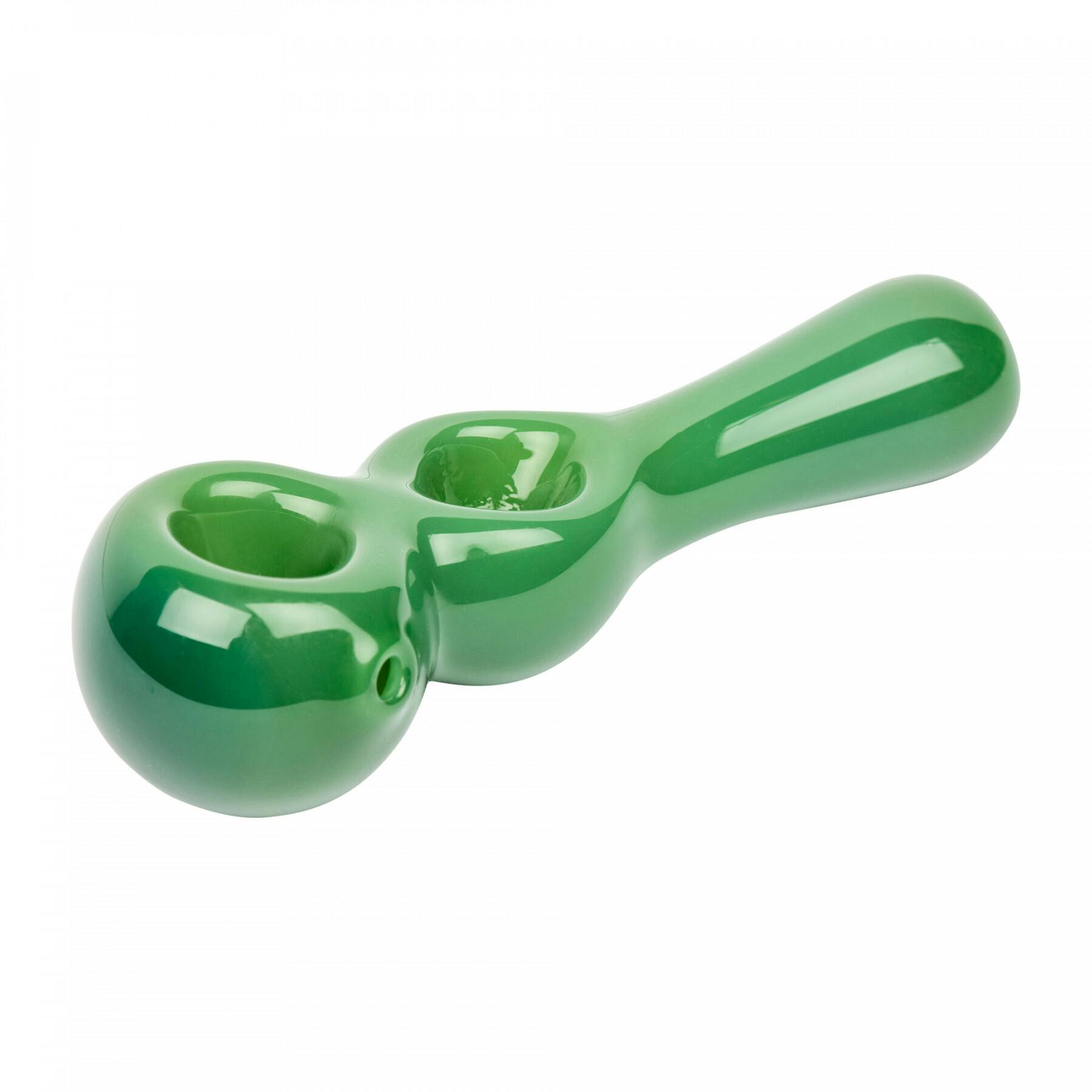 Red Eye Glass - 4.5" Twice Baked Pipe - Jade Green
