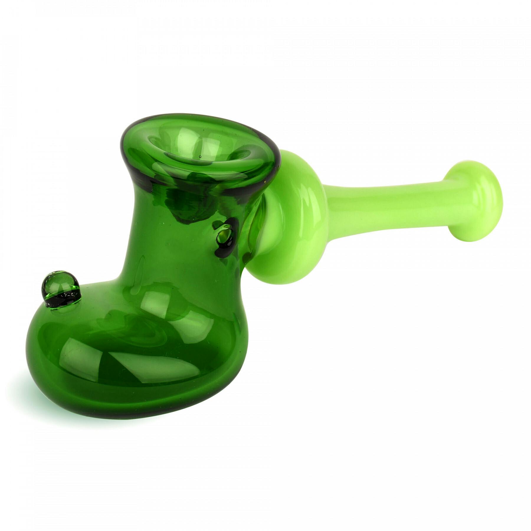 Red Eye Glass - 6.5" Boot Hammer Pipe - Green & Slyme