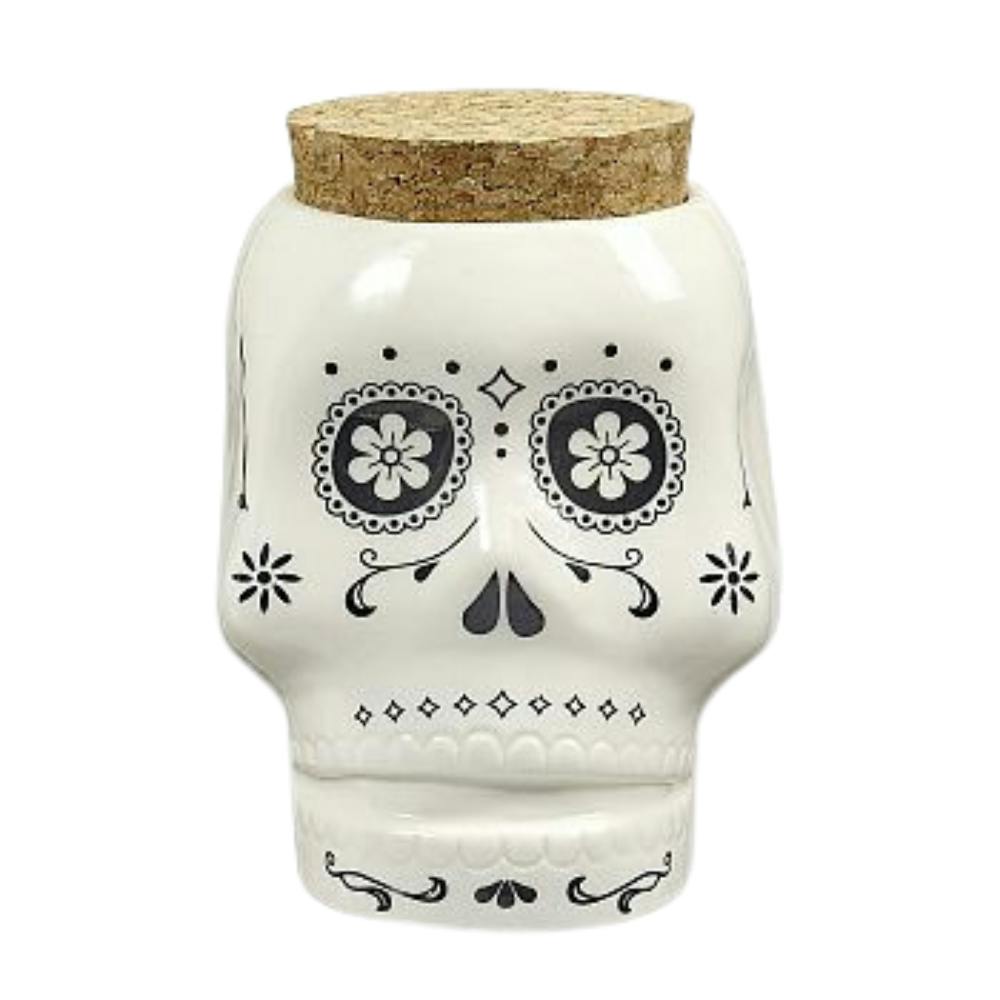 Skull Stash Jar - White