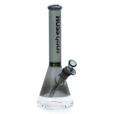 12" Hoss Glass Coloured Beaker w/Window Base - Black