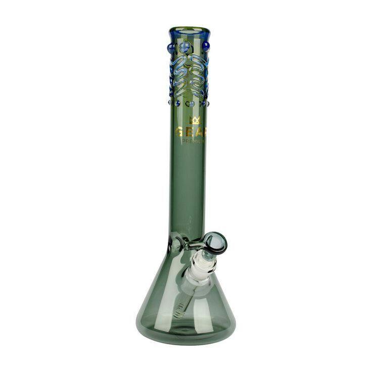 14" Fancy Glass Beaker - Smoke