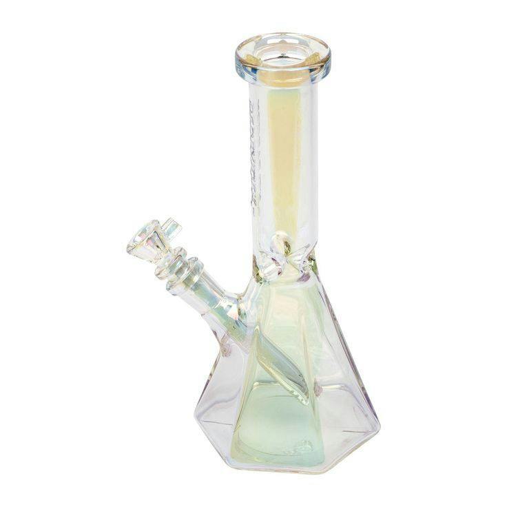 10" Metallic Terminator Finish Hex Base Beaker - Metallic Rainbow