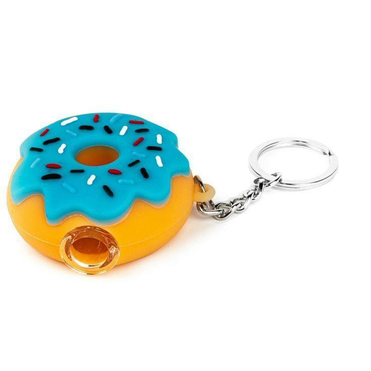 2.25" Donut Hand Pipe & Keychain - Blue
