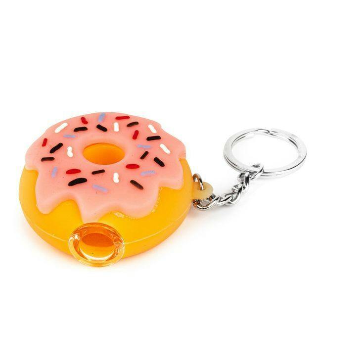 2.25" Donut Hand Pipe & Keychain - Pink