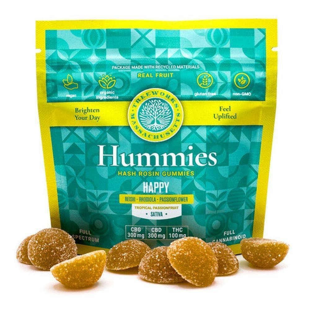 Happy Tropical Passionfruit 3:3:1 CBG:CBD:THC SATIVA | Hash Rosin Gummies